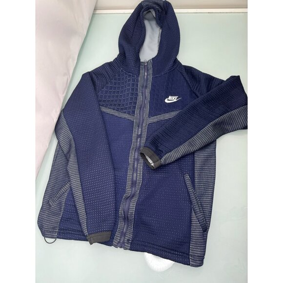 Nike Jackets & Blazers - Nike Women's Hoodie Full Zip Performance Fleece Blue Funnel Neck Running Small S